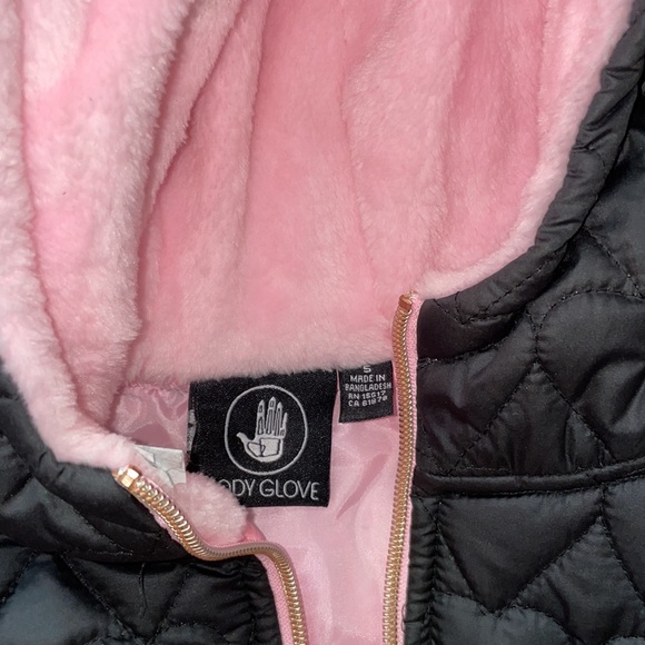 💗Navy puffer coat with quilted heart pattern - Picture 3 of 5